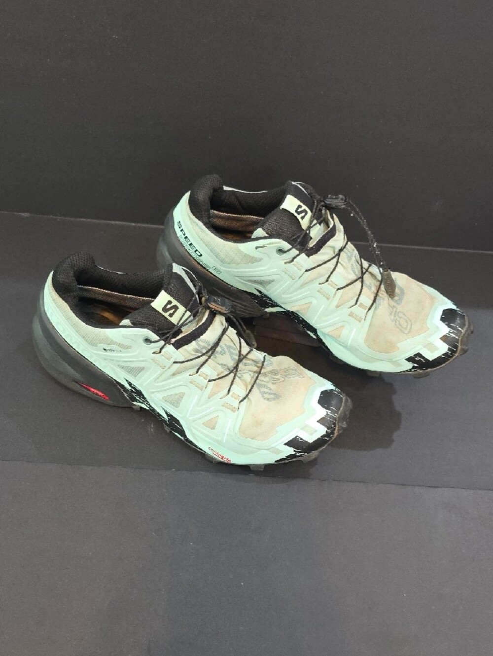 Salomon Speed Cross 6 Gore-Tex Women’s Mint Green Trail Shoes Size 9 - Picture 3 of 9